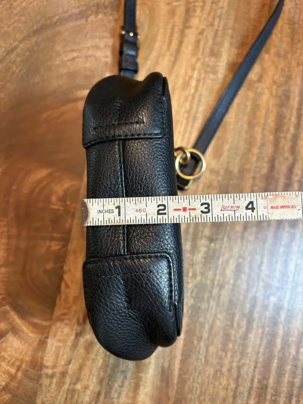 Tory Burch New York Crossbody Bag Womens Small Black Leather Flap Saddle Purse